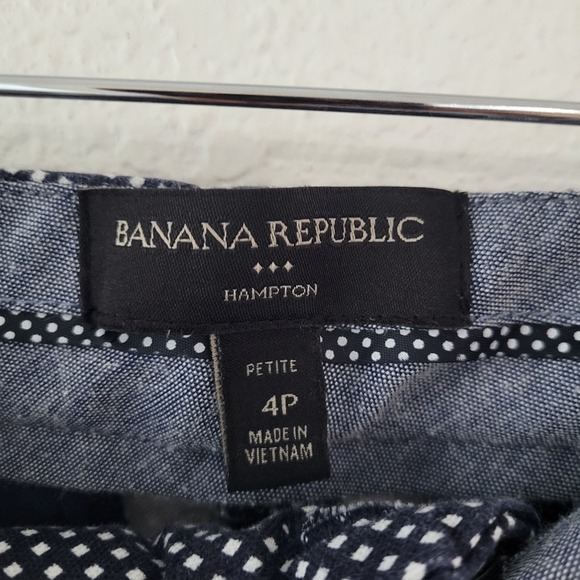 Banana Republic Petite Women's Navy and White Cropped Hampton Pants Size 4P - Picture 3 of 7